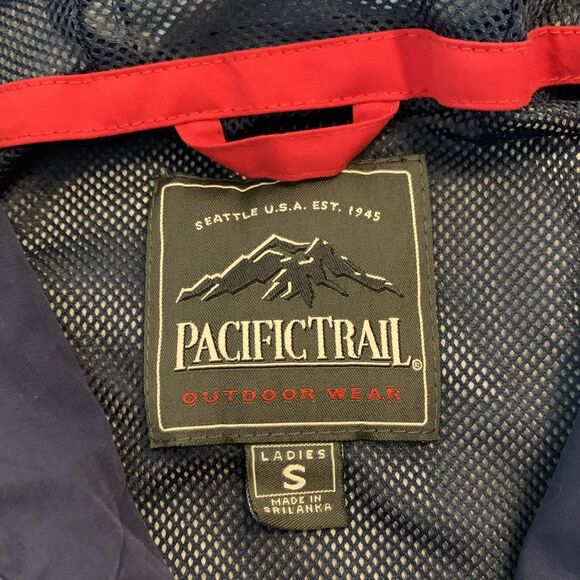 Pacific‎ Trail Jacket Womens Small Blue Hooded Windbreaker Mesh Lined Full Zip - Picture 2 of 6